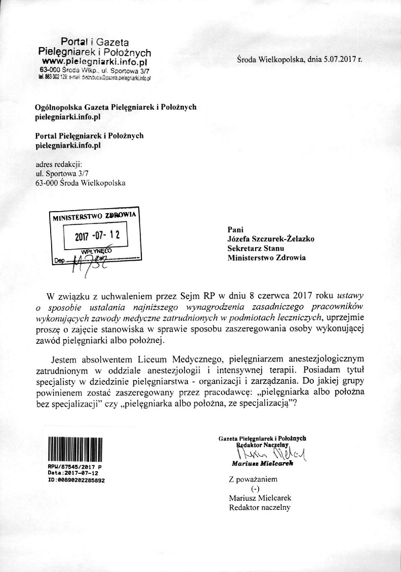 Zobacz Odpowiedź Na Drugie Pismo Redakcji Portalu Do Ministerstwa