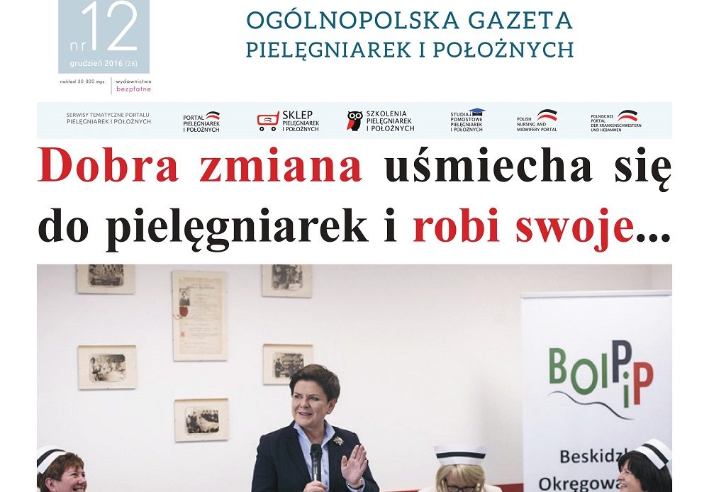 Miesięcznik Ogólnopolska Gazeta Pielęgniarek i Położnych – uchodźcy a sytuacja Polaków na niemieckim rynku pracy; nostryfikacja (uznanie) dyplomu polskiej pielęgniarki w Niemczech to koszt około 300 EUR; lubimy nasz zawód, jednak nasz kraj tak wybitnie nie sprzyja środowisku pielęgniarskiemu! Wyjeżdżamy do Niemiec.