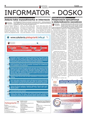 Ogólnopolska Gazeta Pielęgniarek i Położnych nr 2 – dodatek do gazety – Doskonalenie zawodowe pielęgniarek: jedyna taka wyszukiwarka w internecie; te pielęgniarki są nieprzygotowane; kursy będą także bezpłatne?