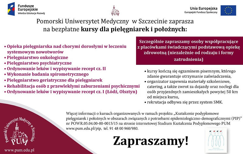 Zobacz ofertę szkoleniową zamieszczoną na stronie 12 miesięcznika branżowego dla pielęgniarek i położnych – organizator  zapewnia zwrot kosztów dojazdu oraz noclegów.