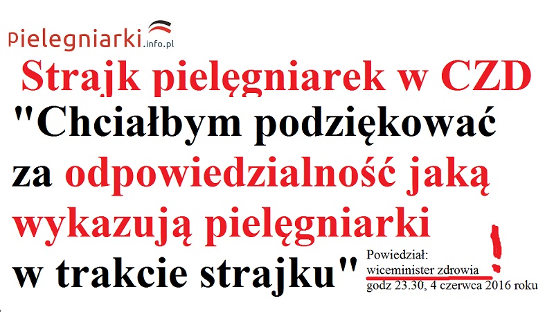 Wiceminister zdrowia u starajkujących pielęgniarek w CZD. Najpierw marchewka potem kij….