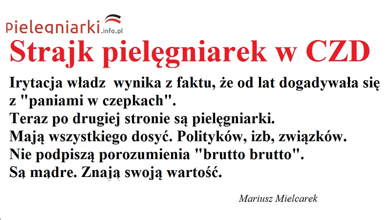 Strajk pielęgniarek w CZD. "Koleżanki i Koledzy pojawia się wiele negatywnych opinii na temat związków zawodowych pielęgniarek i położnych".