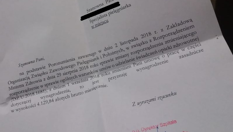 Zmiana współczynników pracy. Zobacz pismo dyrektora do pielęgniarki.