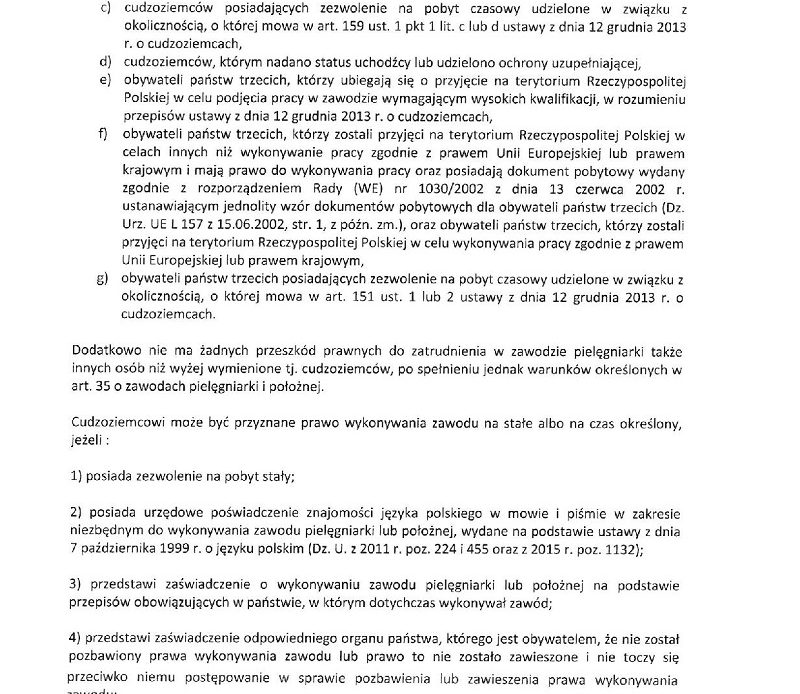 Pielęgniarki do decydentów: pracodawcy winni stworzyć godne warunki pracy dla pielęgniarek, a nie sprowadzać cudzoziemców z Białorusi i Ukrainy. Należy także zachęcić nasze polskie pielęgniarki do powrotu do kraju, które masowo pracują w innych krajach UE.