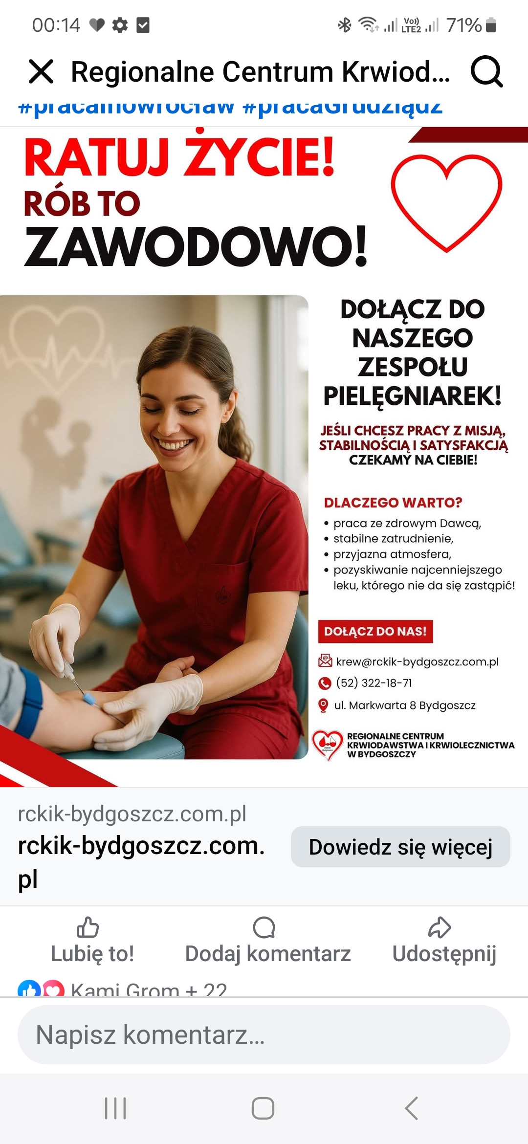 Pielęgniarka/Pielęgniarz – Bydgoszcz